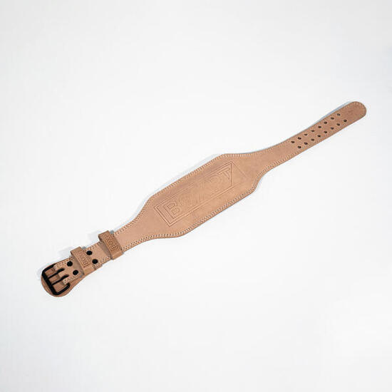 Ceinture d’Haltérophilie en Cuir Beige 15 cm - XL