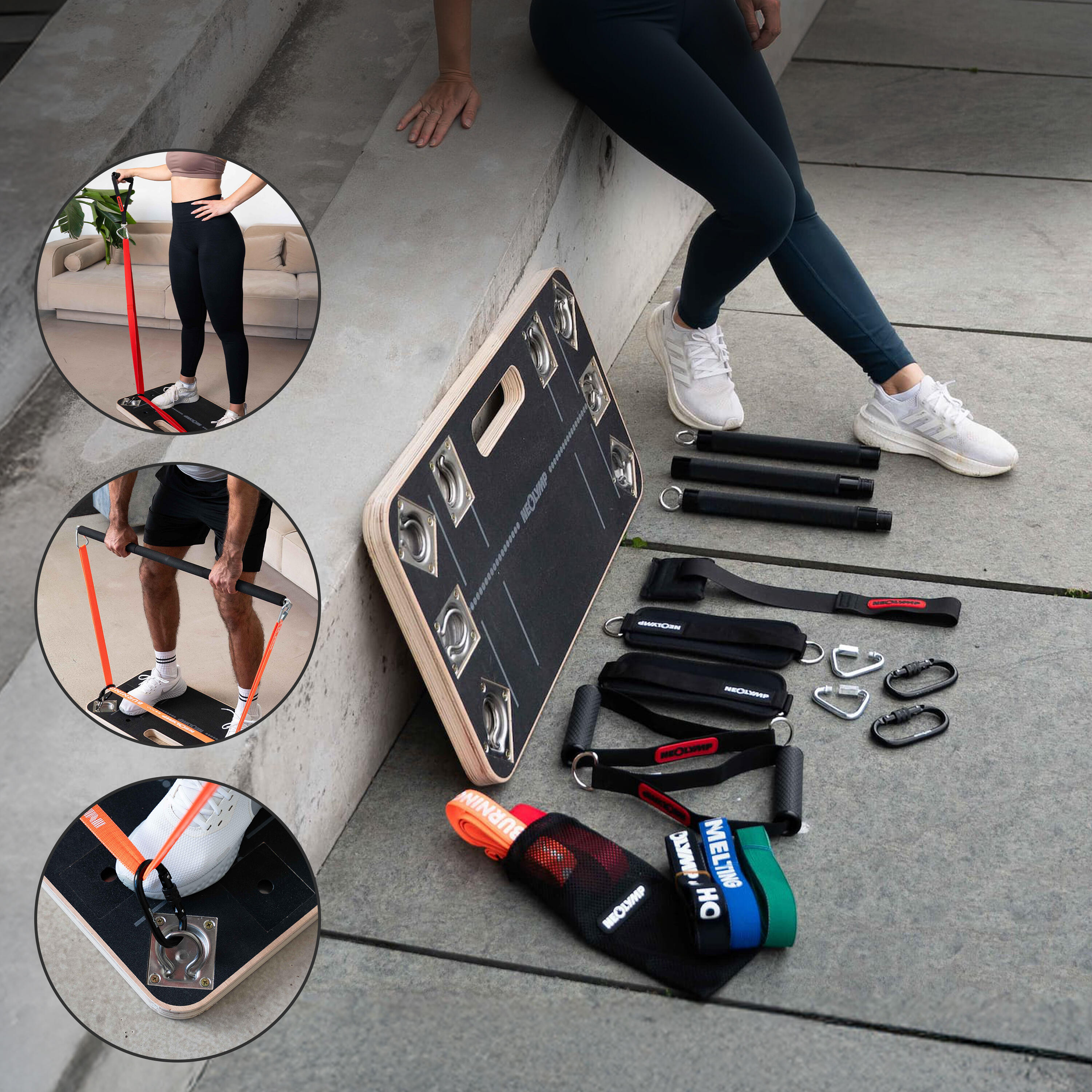 Resistance Bands Plattform aus Holz mit Grip Tape – Stabil, Rutschfest & Mobil 7/7