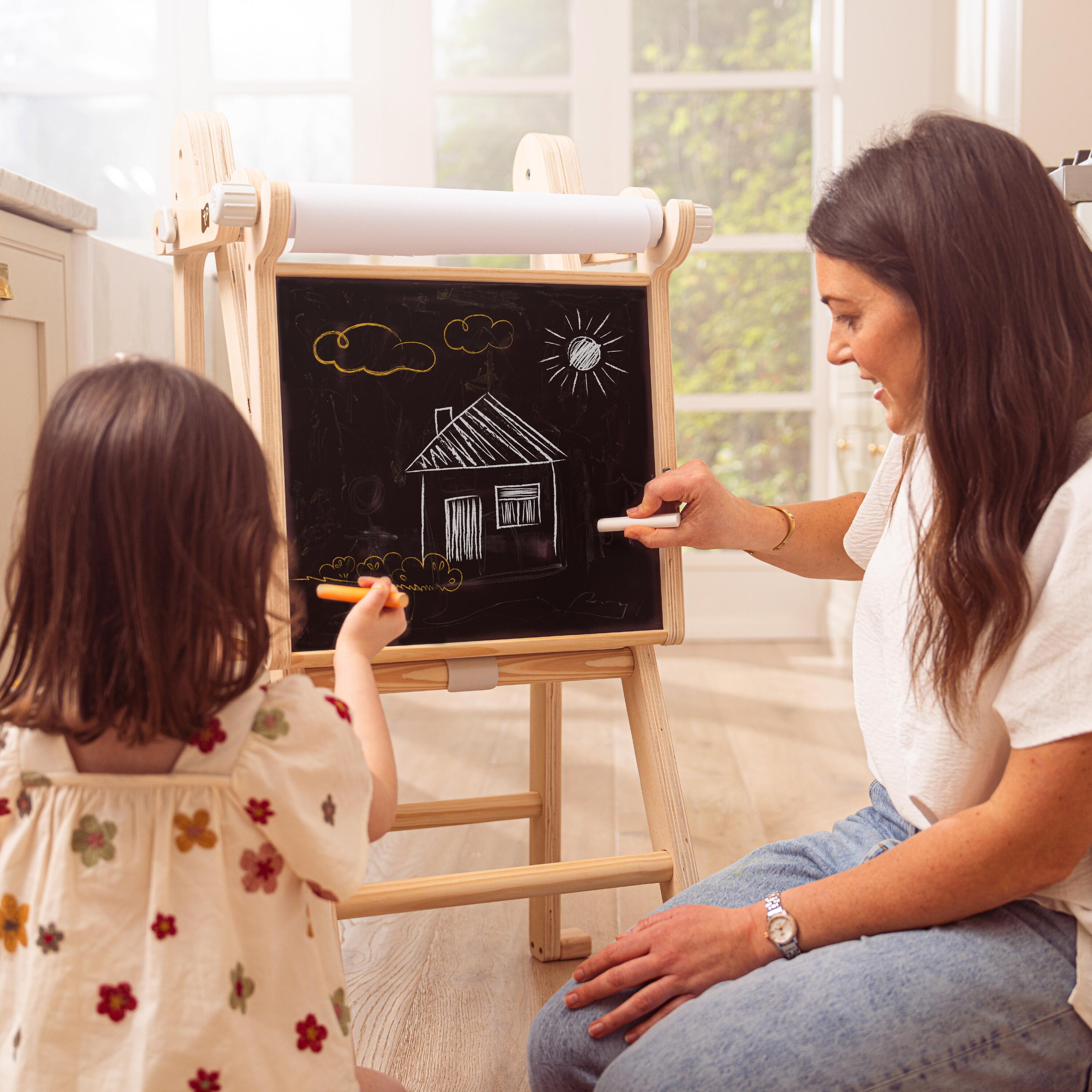 Opvouwbare leertoren met bord MONTESSORI bruin FSC® 3/5