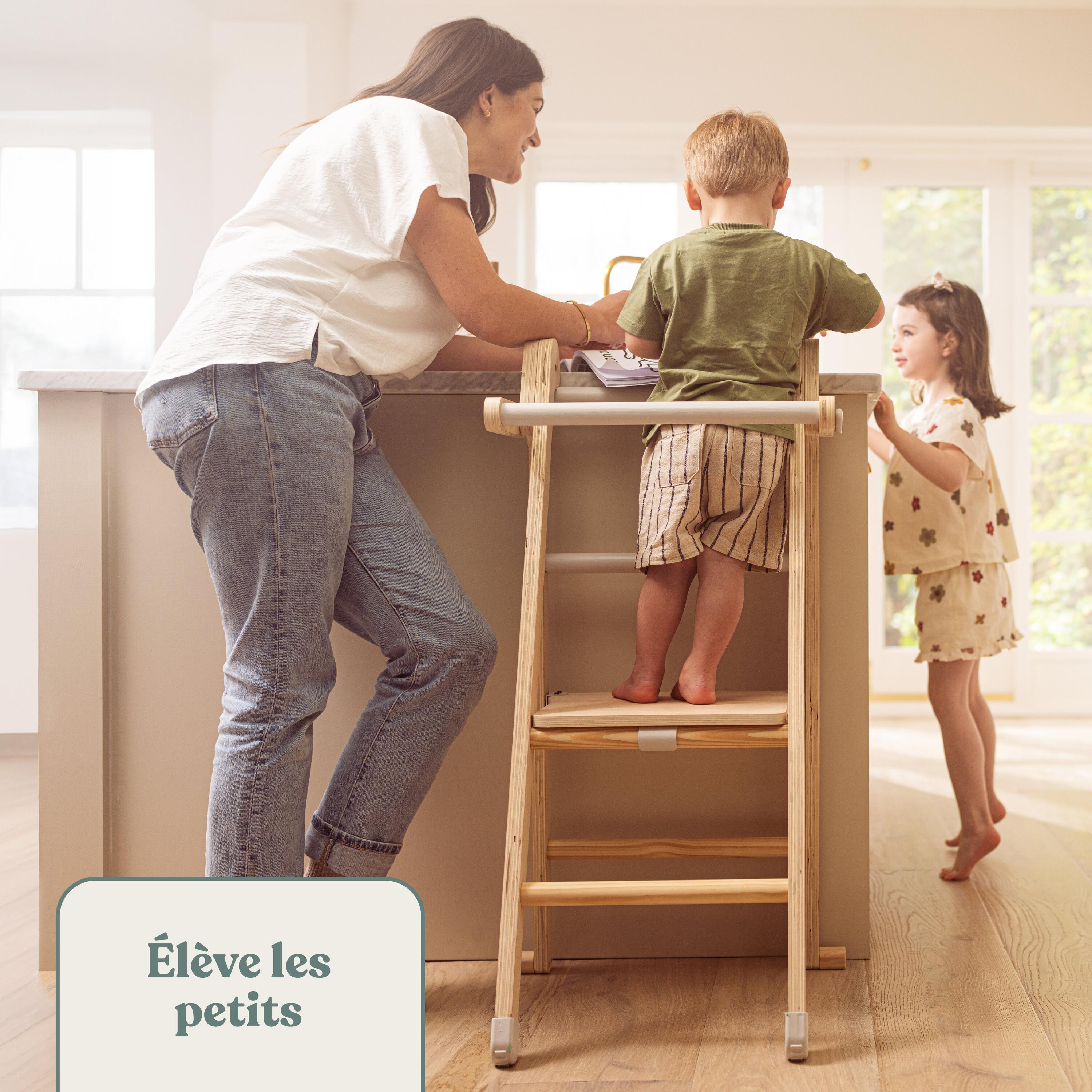 Opvouwbare leertoren met bord MONTESSORI bruin FSC® 2/5
