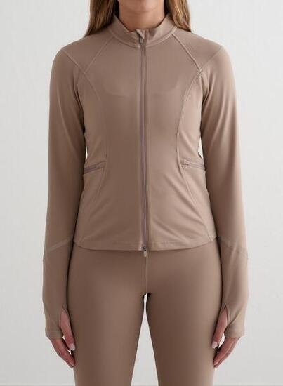 Damen Jacke mit Reißverschluss Reflektierend Wärmend Hellbraun