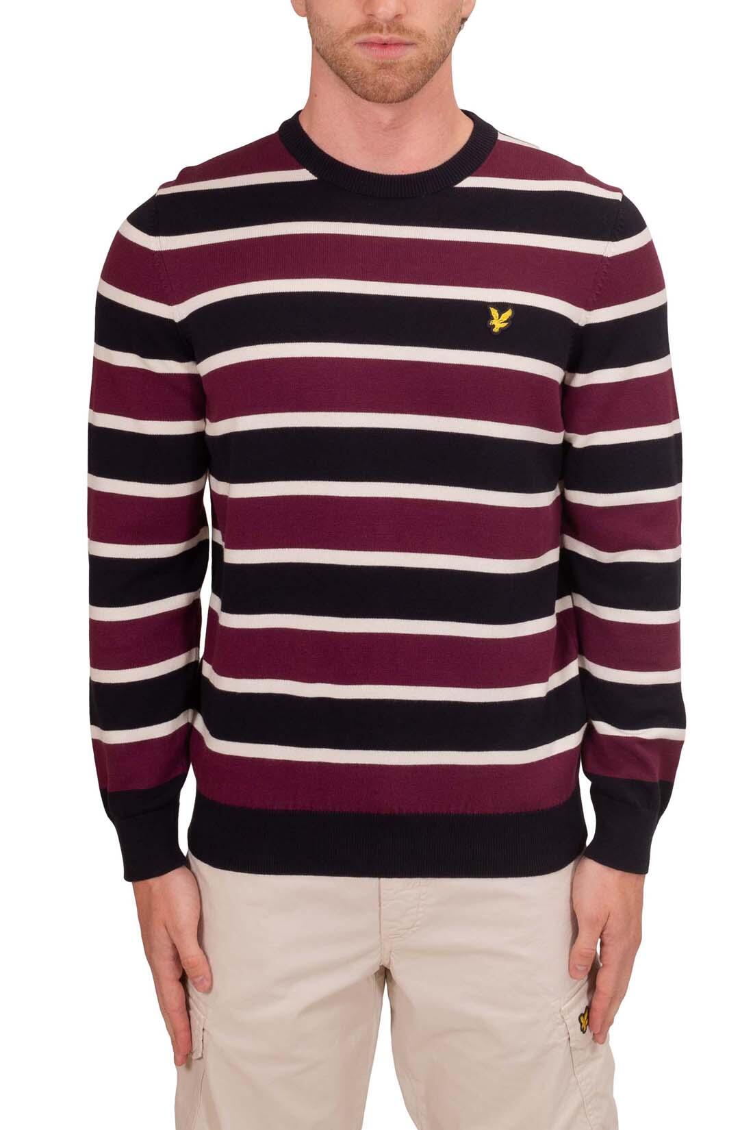 Pullover uomo girocollo a righe 2/4