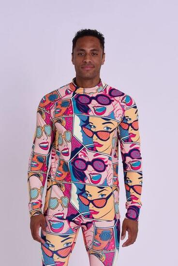 Homme Ski Sous-vêtement Haut Thermique Comic Book Candy