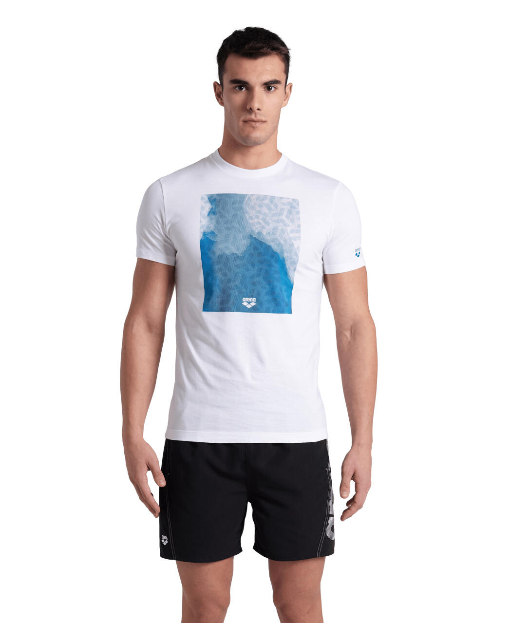 Koszulka męska T-shirt sportowy bawełniany okrągły dekolt Arena Solid