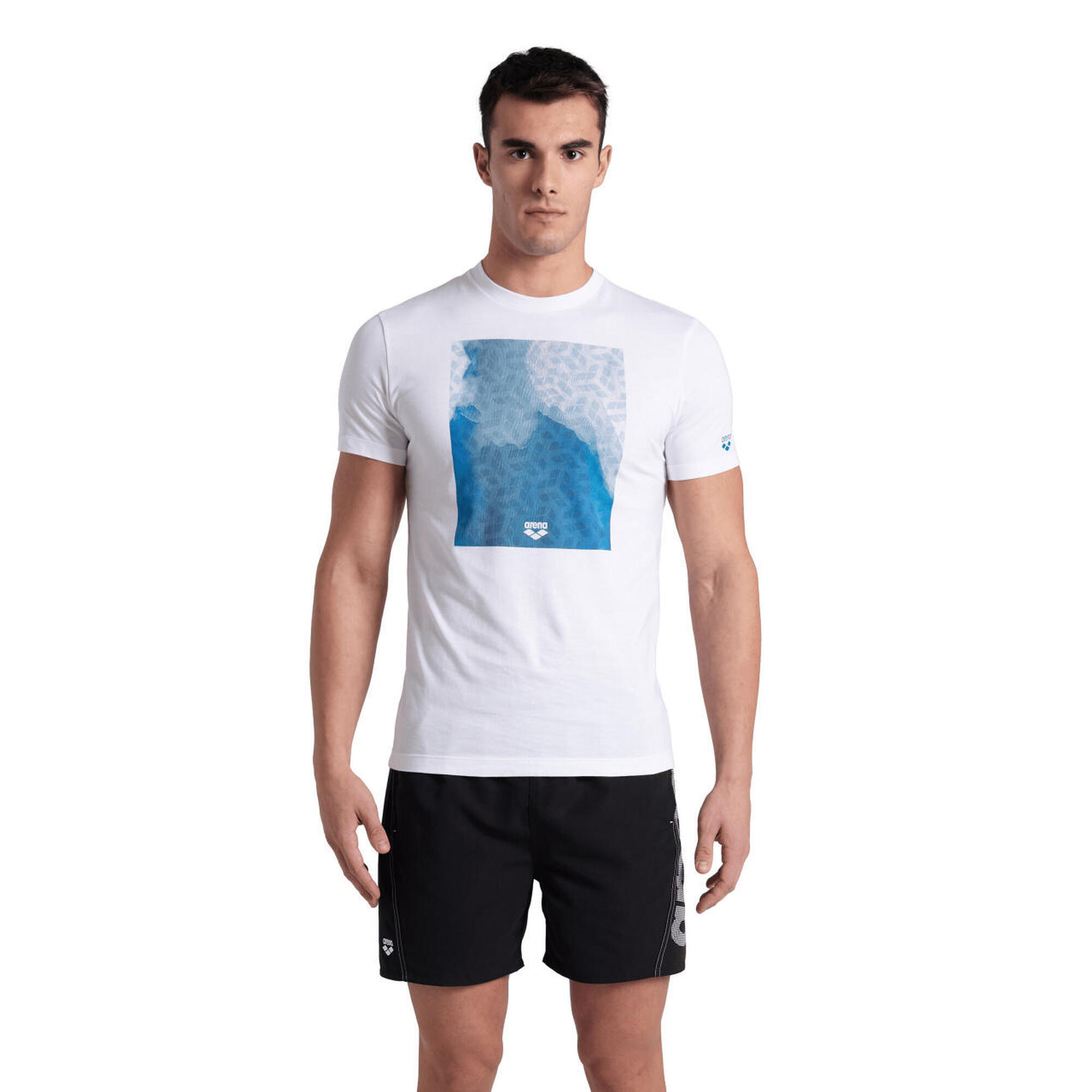 Koszulka męska T-shirt sportowy bawełniany okrągły dekolt Arena Solid