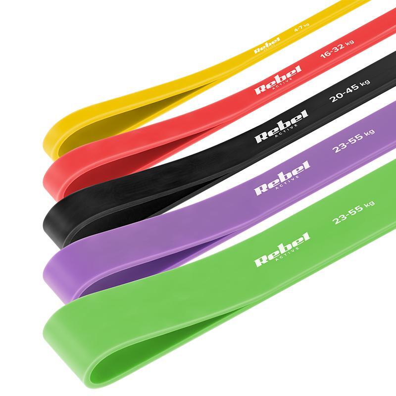 Set 5 benzi elastice REBEL ACTIVE POWER BAND, TPE, 4-55KG