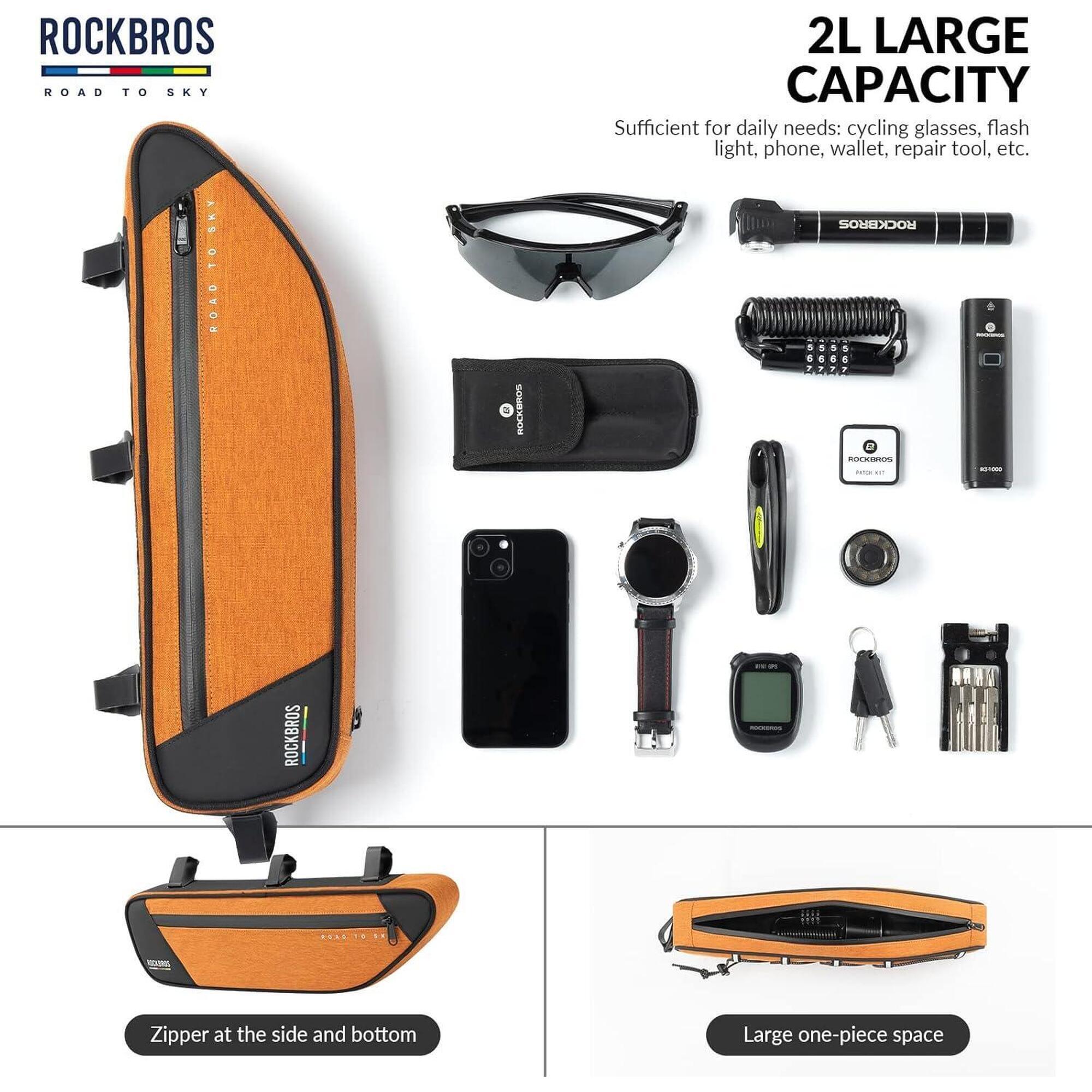 Sacoche De Cadre Vélo Gravel Zéfal Z Adventure C2 Noir 2.5L Etanche