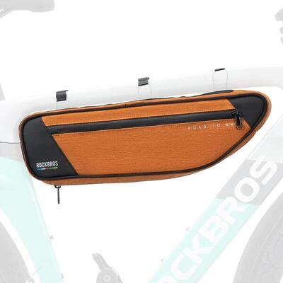 Rockbros fietsframe tas 2l waterdicht reflecterend mtb road gravel oranje