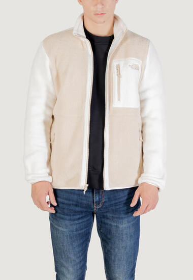 Felpa senza cappuccio Uomo M YUMIORI FULL ZIP Beige - Bianco