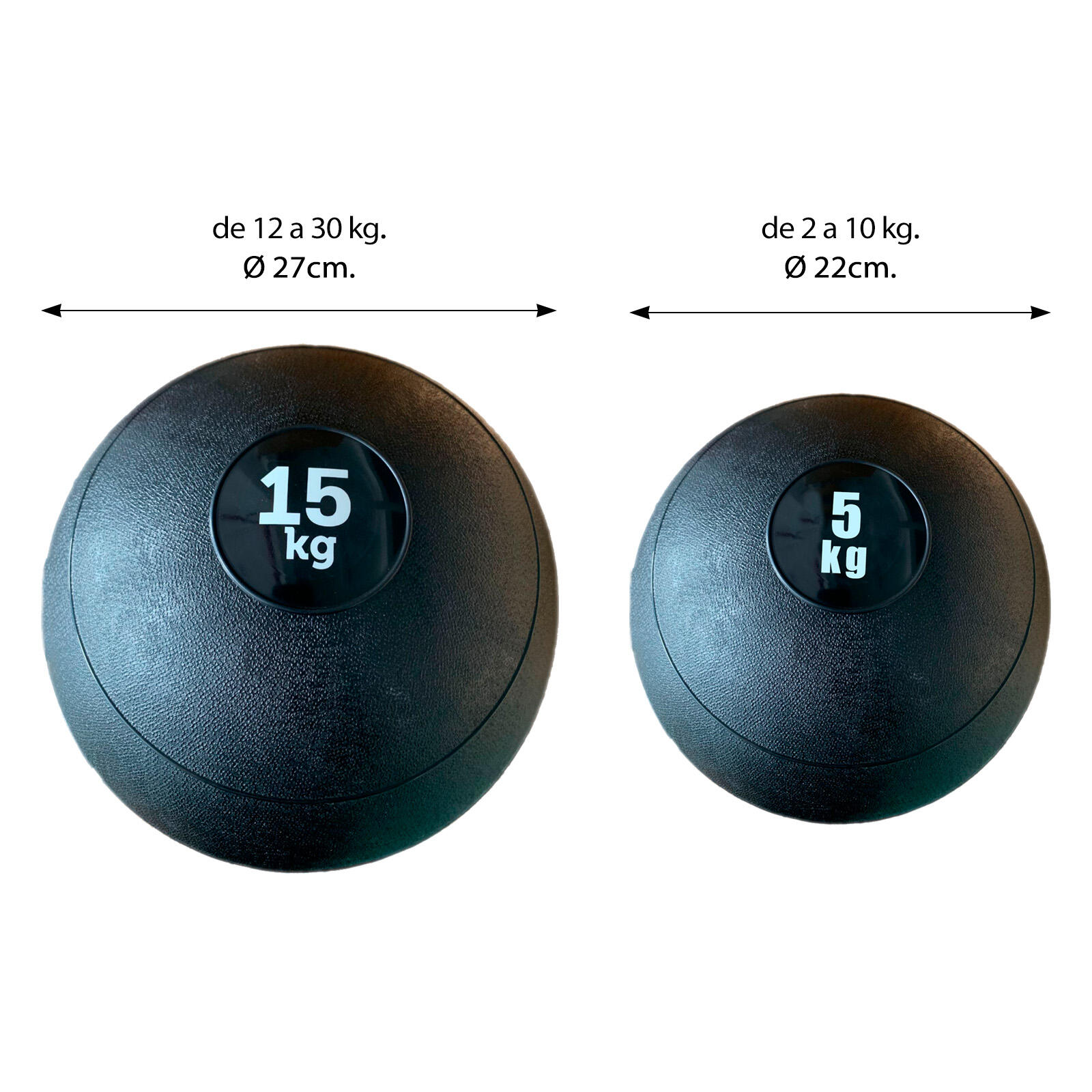 Balón Medicinal Slam Ball 15 kg Fitness Negro 2/3