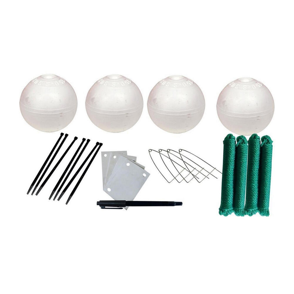 Crab Pot Accessories Kit-4 x 150mm Poly Floats|4 Clips|4 Id Tags|4 Ropes|1 Pen