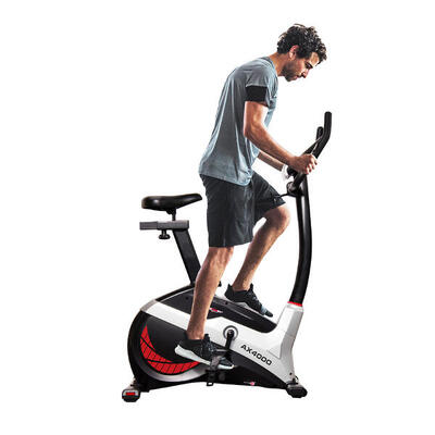 Hometrainer - 24 weerstandsniveaus - 150kg - 195cm - kinomap - ax 4000 zwart