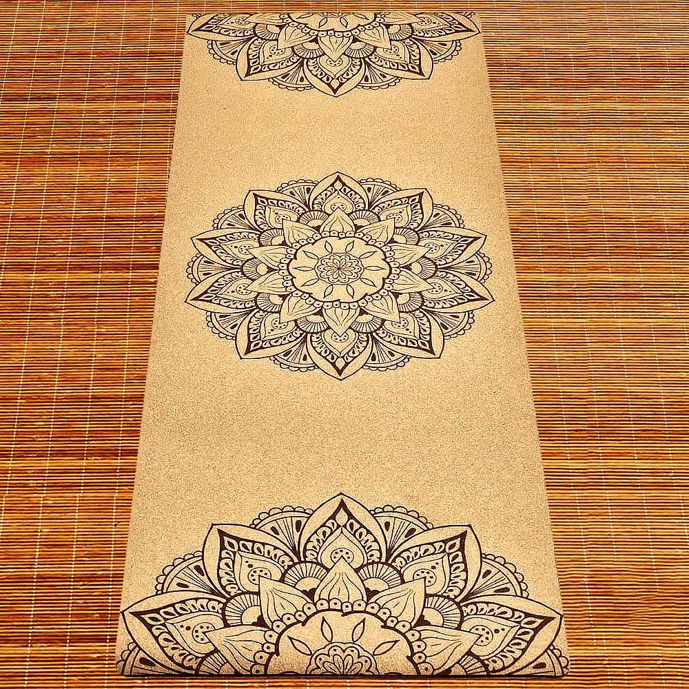 Tapetede yoga corcho, nueva generación 3 capas, 6mmx68cmx1,83m, 3 mandalas 7/7