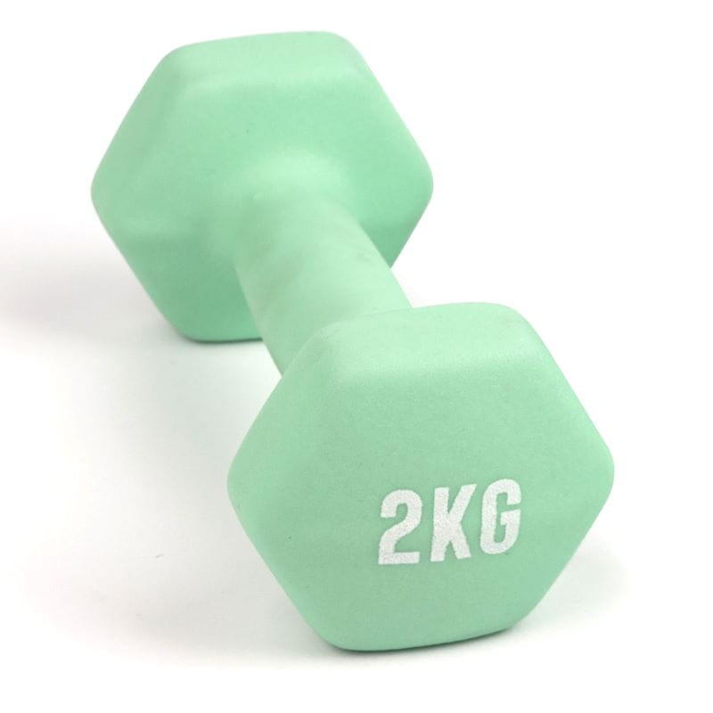Decathlon Green Dumbbells Hexagonal Dumbbell 2kg Pair MYGA