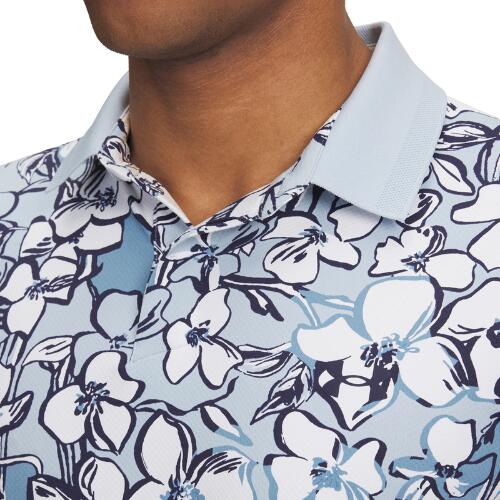 Under Armour Golf Drive Chill Printed Polo Heren Blue Calm 3/3