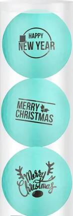 Coffret cadeau balles de golf Merry Christmas-Happy Newyear bleu
