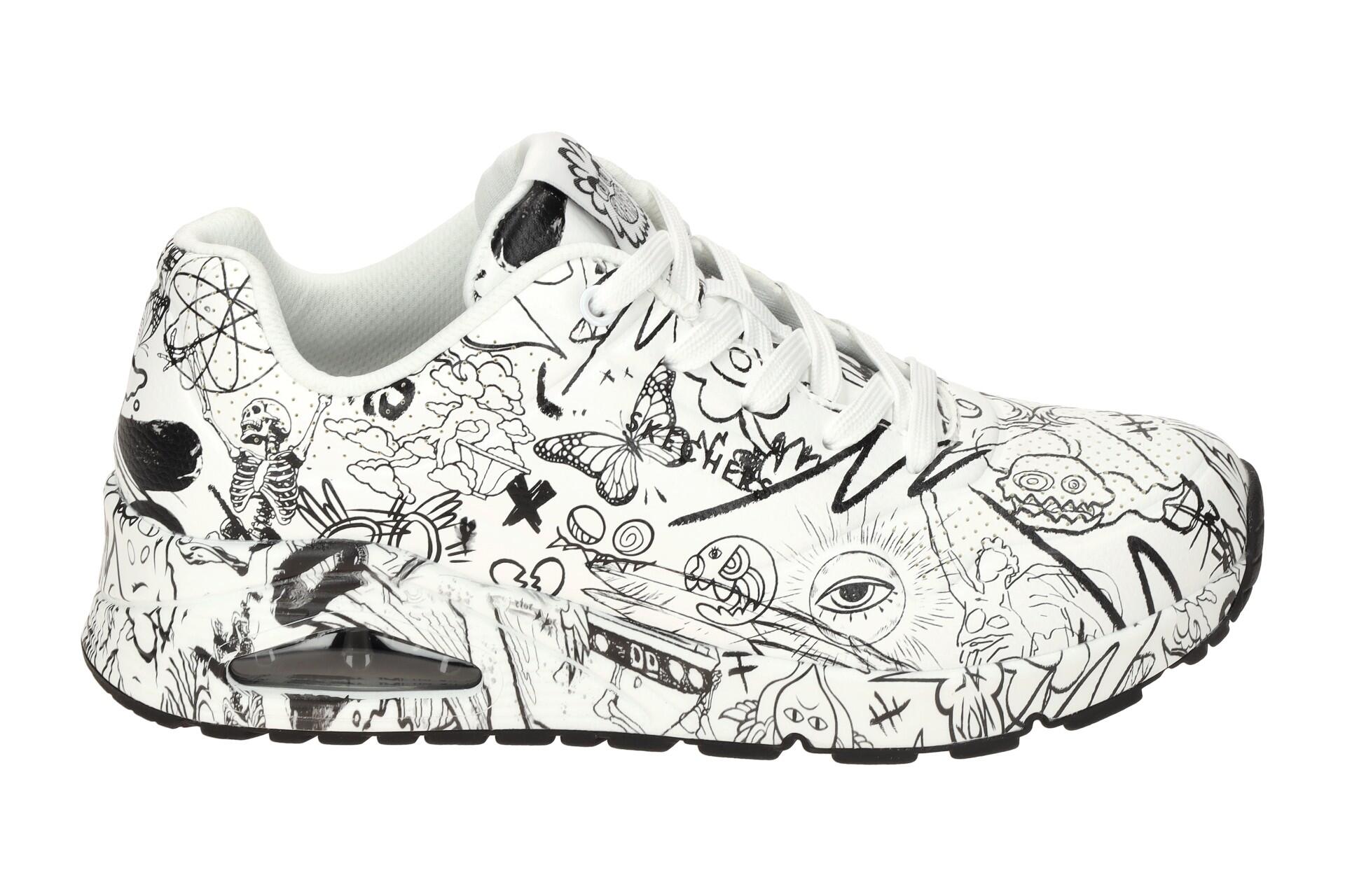 Skechers Uno Schuhe weiß schwarz Vexx Doodle 177972 | Decathlon