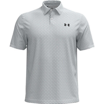 Polo imprimé Under Armour T2G Blanc Halo Gris