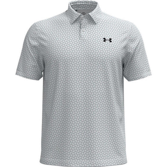 Polo imprimé Under Armour T2G Blanc Halo Gris
