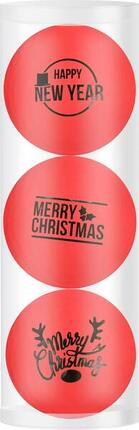 Coffret cadeau balles de golf Merry Christmas-Happy Newyear Rouge