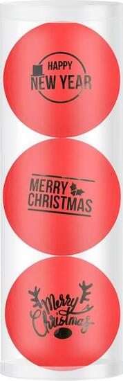 Coffret cadeau balles de golf Merry Christmas-Happy Newyear Rouge