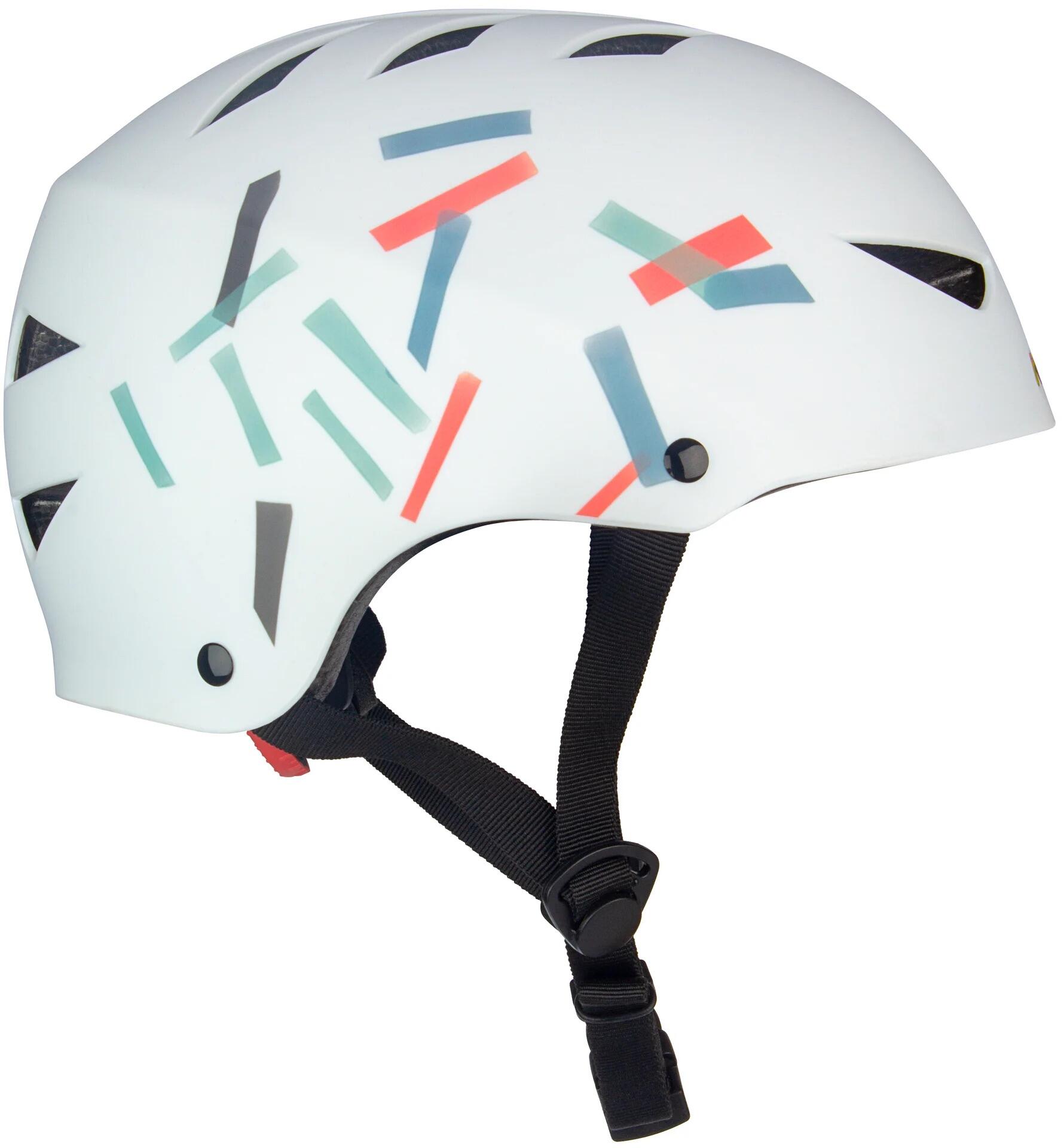 Casca skate Nijdam High Topper - ABS/EPS, alb/negru, M 54-58 cm