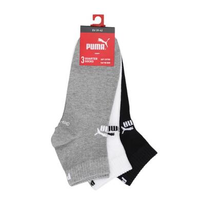 Calzini Alla Caviglia Adulto Unisex Misura Confezione 3 Puma Quarter Nero