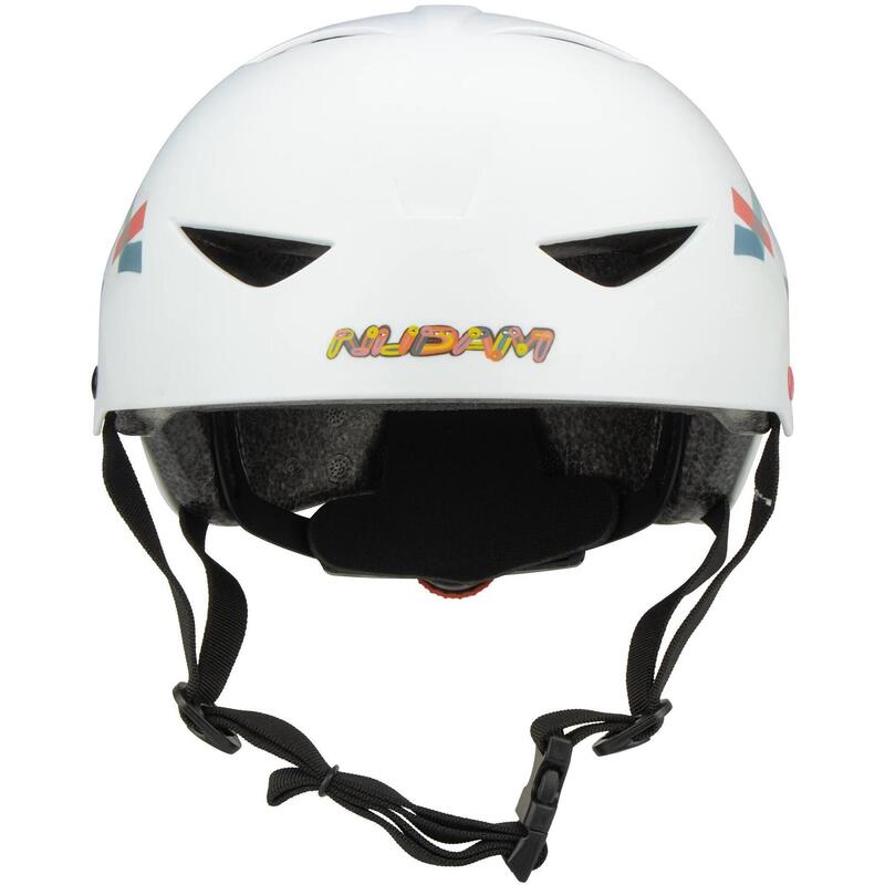Casca skate Nijdam High Topper - ABS/EPS, alb/negru, M 54-58 cm