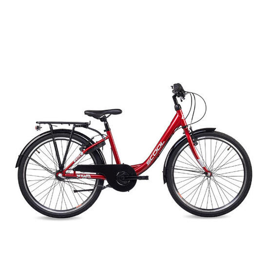 chiX 26, Kinderfahrrad, 3-Gang, Rot/Weiß, 140–160 cm
