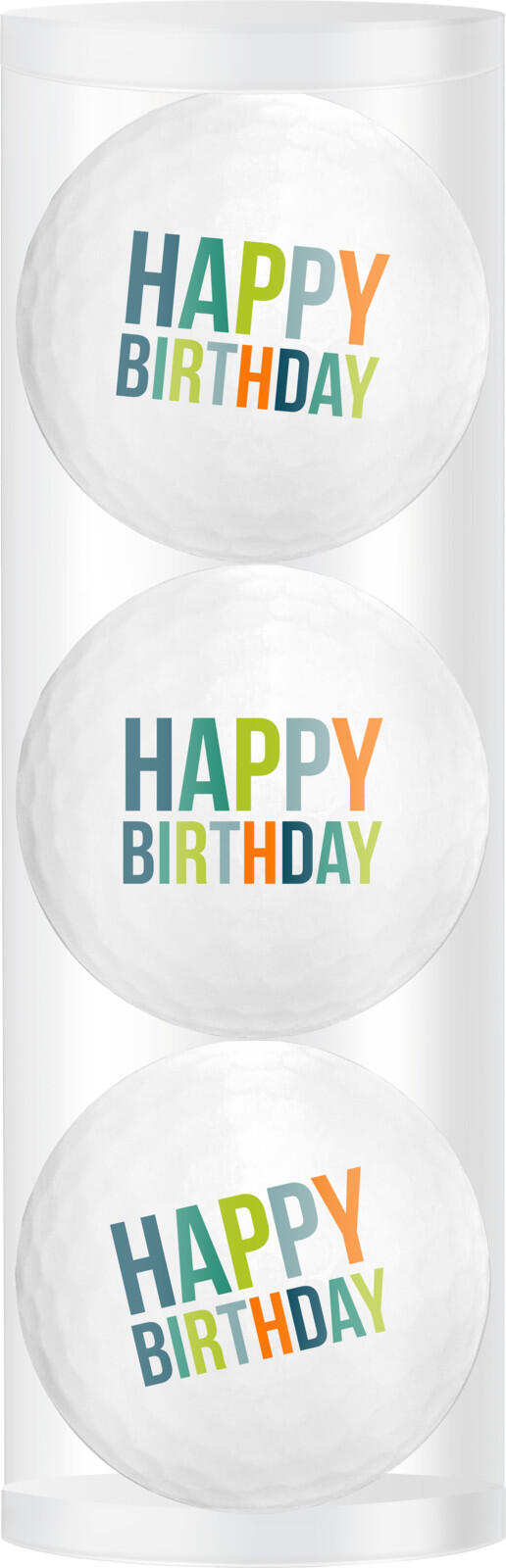 Coffret cadeau balles de golf Happy Birthday Coloré 1/1