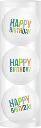 Coffret cadeau balles de golf Happy Birthday Coloré