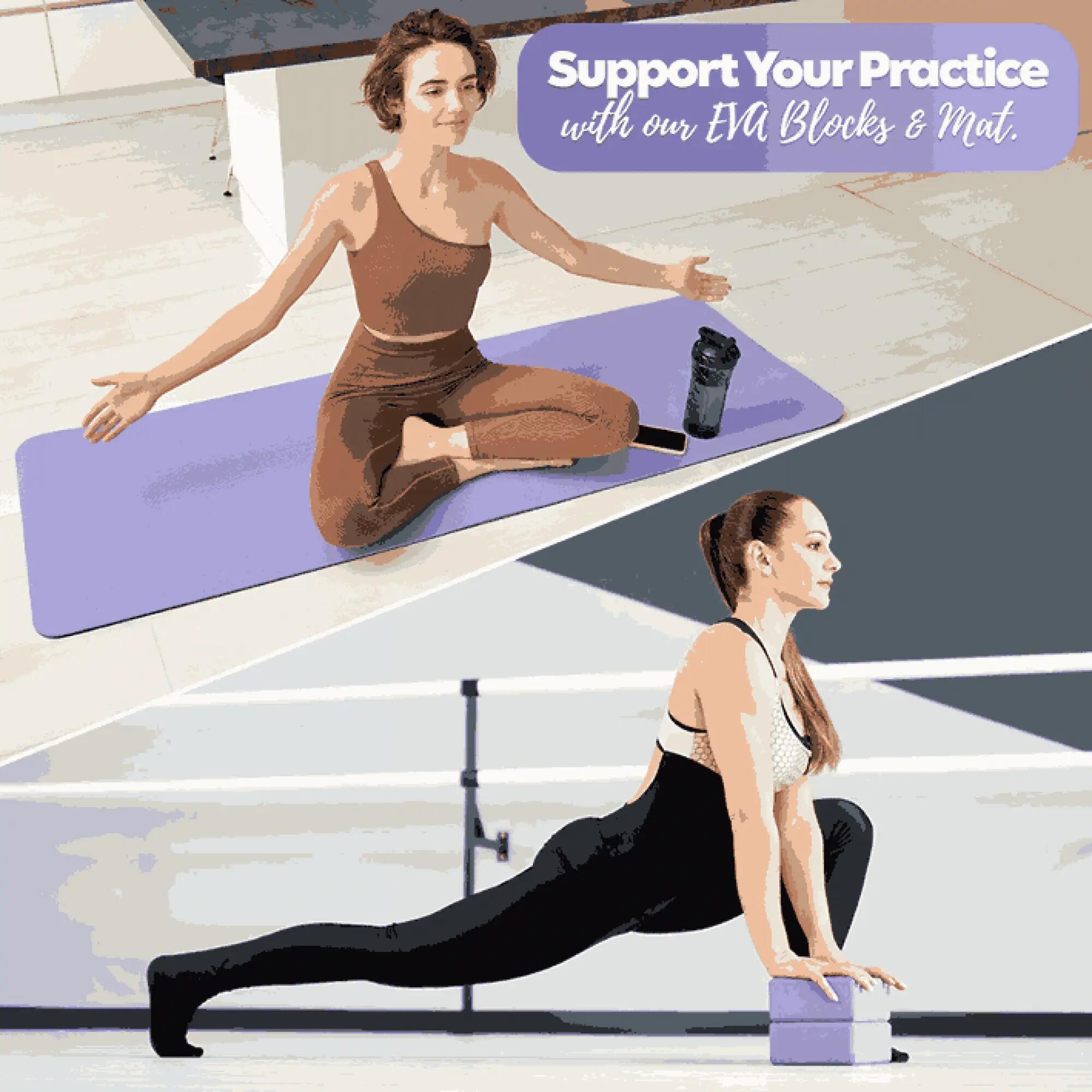 Set Yoga TECHFIT Saltea fitness/pilates + 2 caramizi yoga, mov 5/5