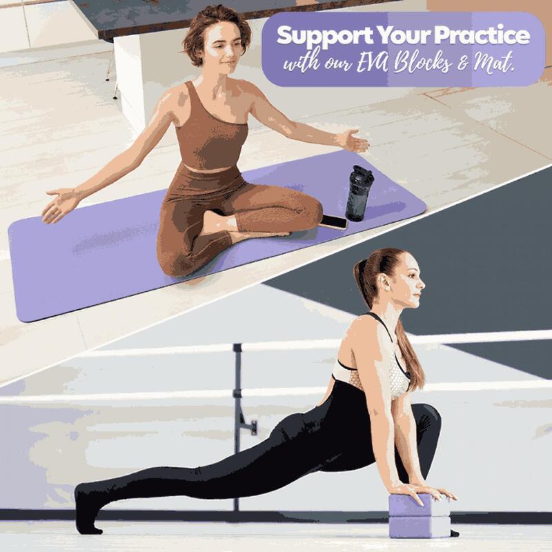 Set Yoga TECHFIT Saltea fitness/pilates + 2 caramizi yoga, mov