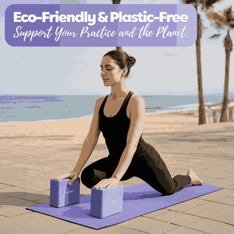 Set Yoga TECHFIT Saltea fitness/pilates + 2 caramizi yoga, mov