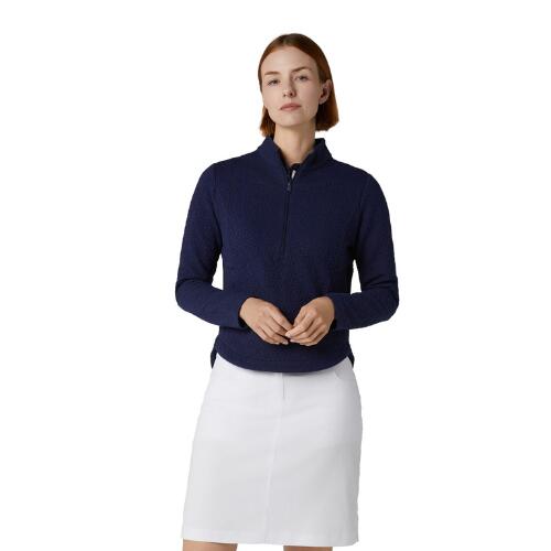 Callaway 1/2 Zip Quilted Knit Pullover Dames Peacoat 4/5