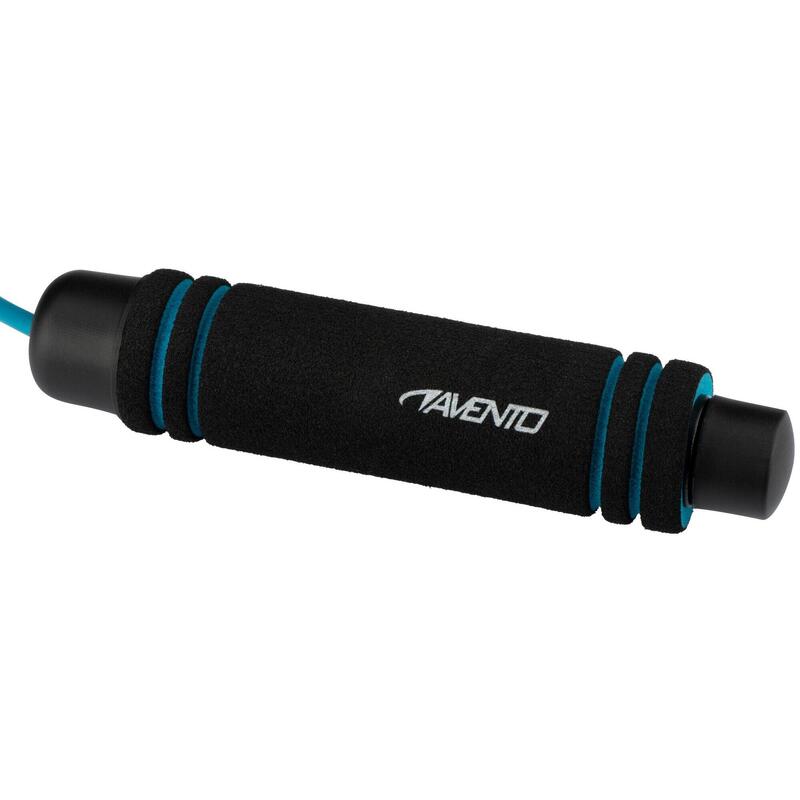 Coardă de sărit speed, mâner spumă, negru/albastru