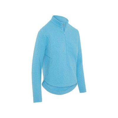 Callaway 1/2 zip quilted knit pullover dames licht blauw