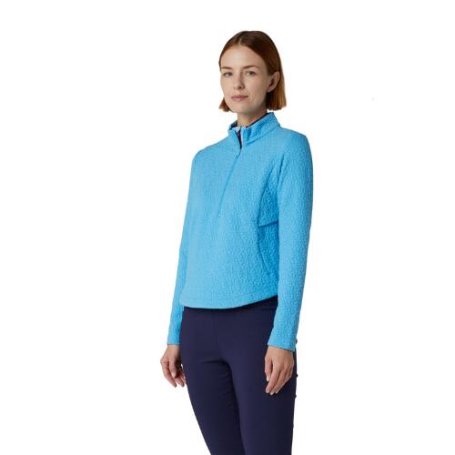 Callaway 1/2 Zip Quilted Knit Pullover Dames Licht Blauw 4/5