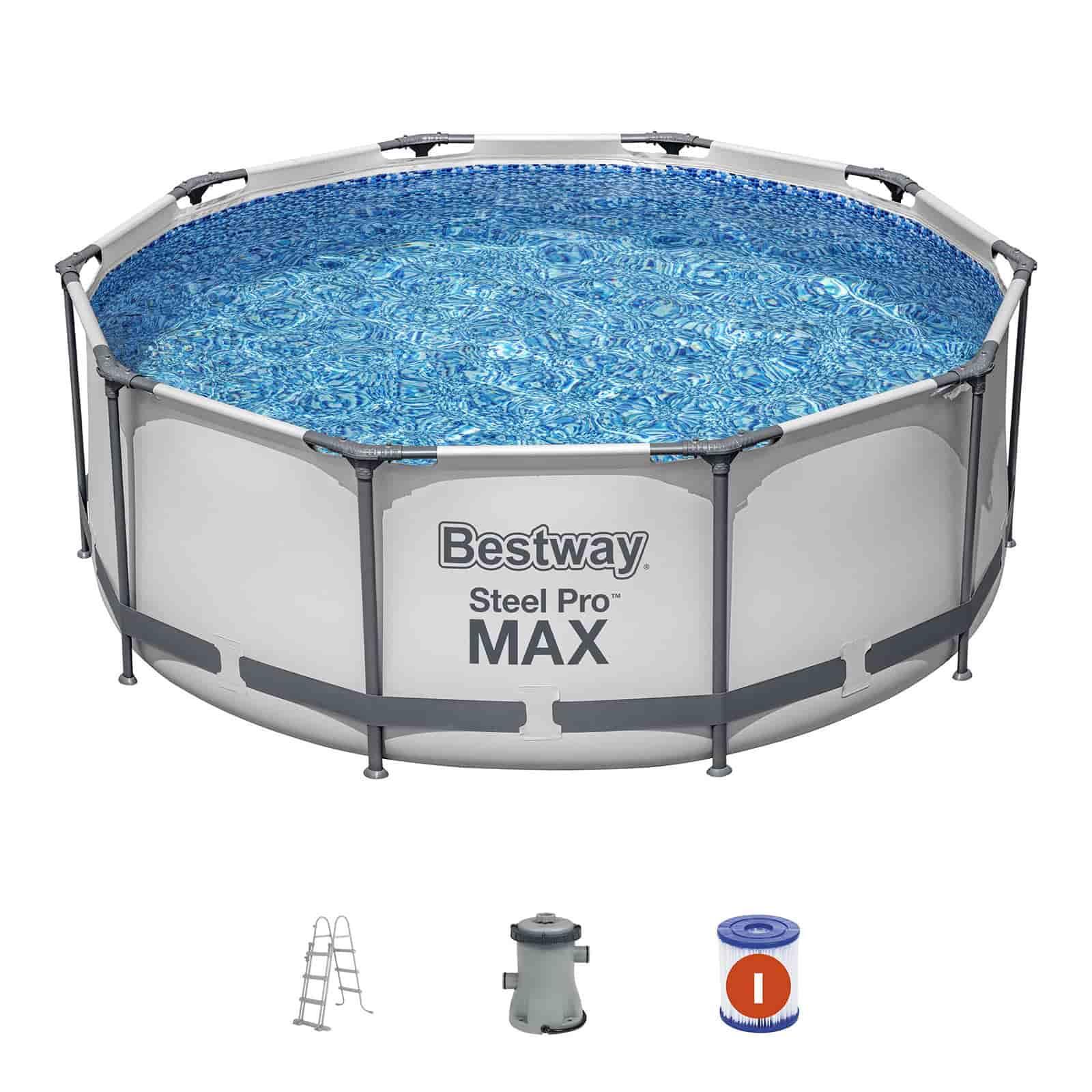 Piscina Desmontable Tubular Bestway Steel Pro Max 305x100 cm con Escalera y Depu 3/5