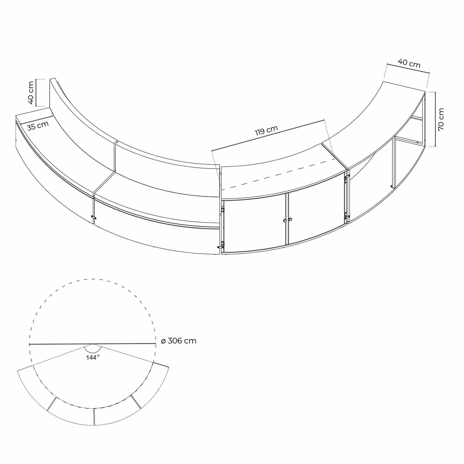 Revestimiento para Piscina  K2O  Half Surround 306 306x40x70 cm Set Semicircular 3/5