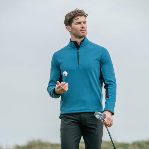 Callaway Blocked LS 1/4 Zip Pullover Blue Sapphire Heren 4/5