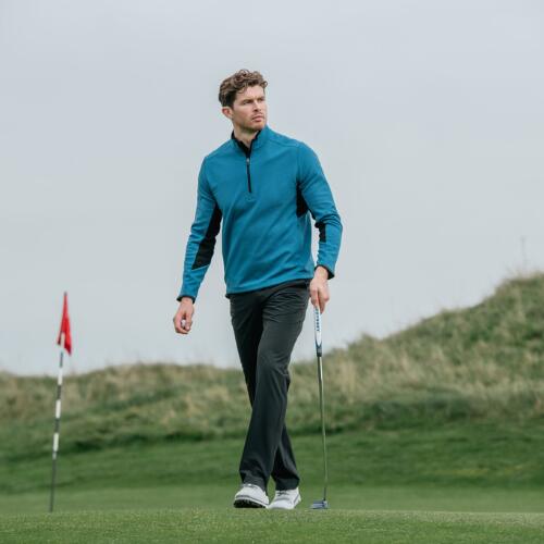 Callaway Blocked LS 1/4 Zip Pullover Blue Sapphire Heren 3/5