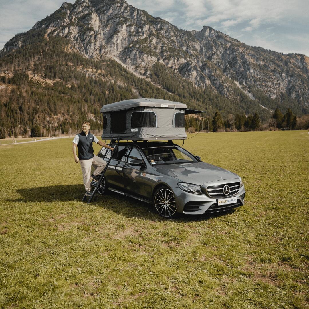 NATURBUMMLER Hartschalen-Dachzelt Flitzer I Größe L anthrazit 7/8