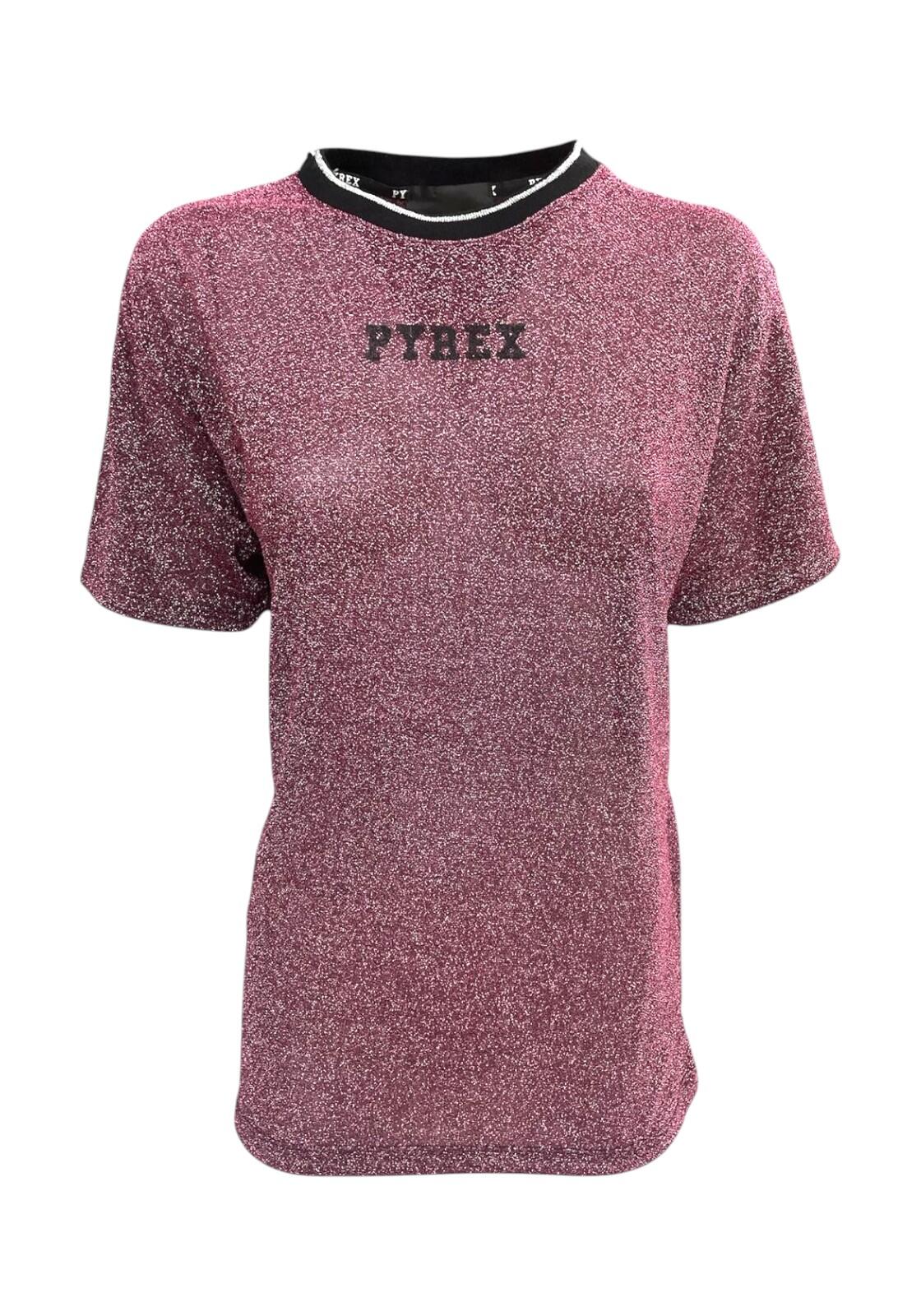 T-SHIRT LUREX COL VIOLA 1/2