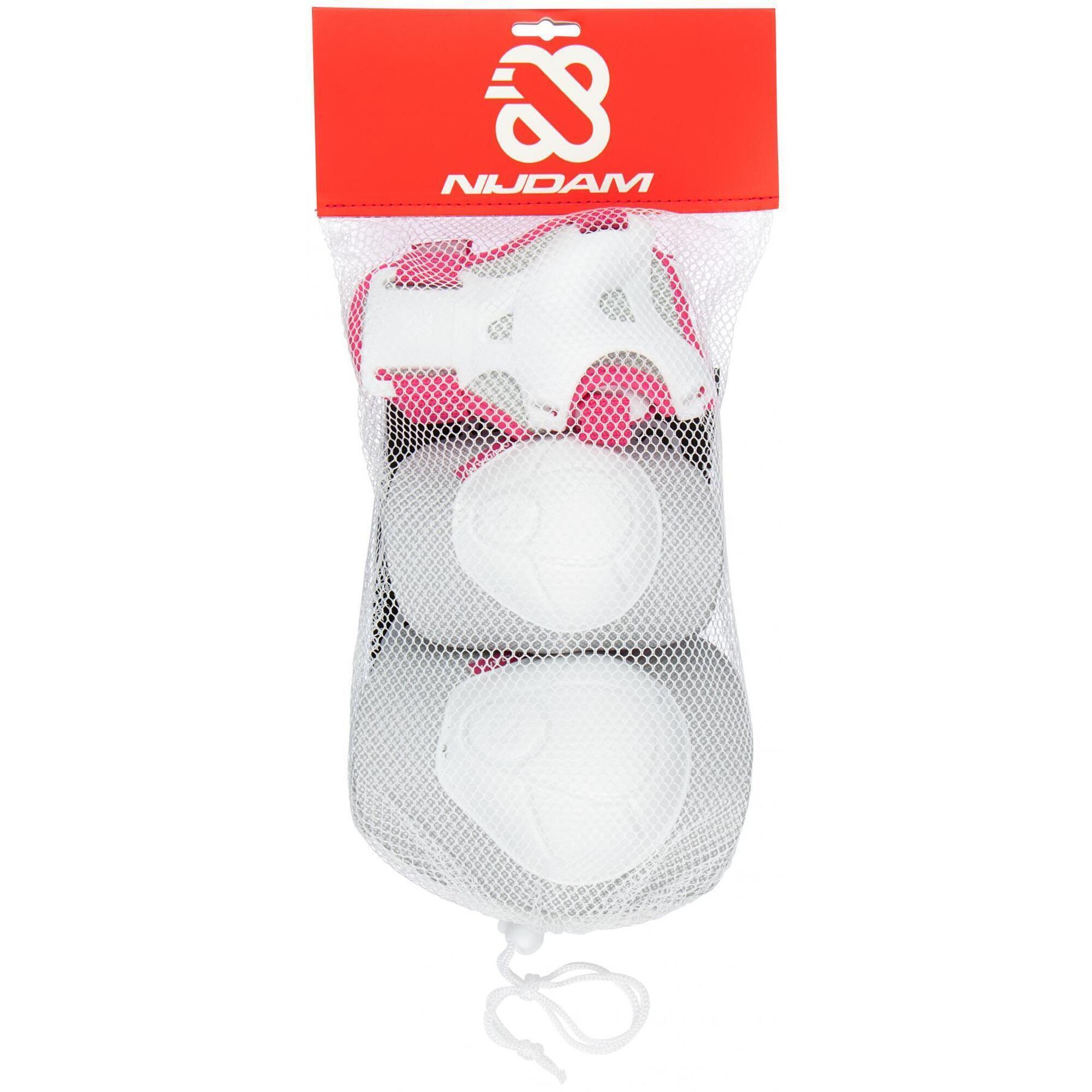 Set protecții copii Njdam Neo, alb, M — cot, încheietură şi genunchi