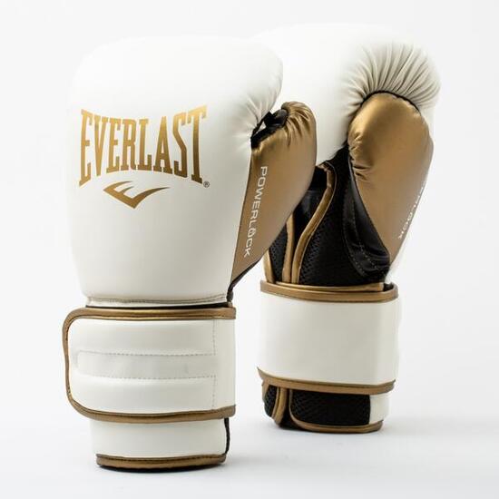 Everlast Powerlock 2R Guanti da Boxe | Bianco/Oro | 12-OZ