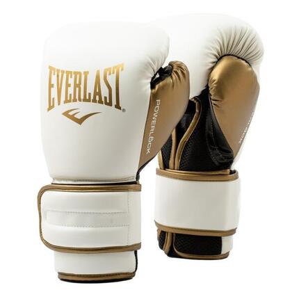 Everlast Powerlock 2R (Kick)bokshandschoenen | Wit/Goud | 16-OZ