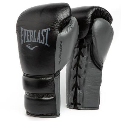 Everlast powerlock 2 pro geveterde training handschoenen | zwart | 14-oz