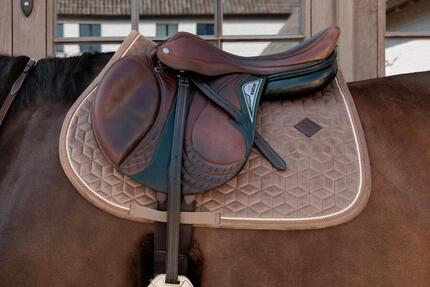 Tapis de selle velours soft rose pony