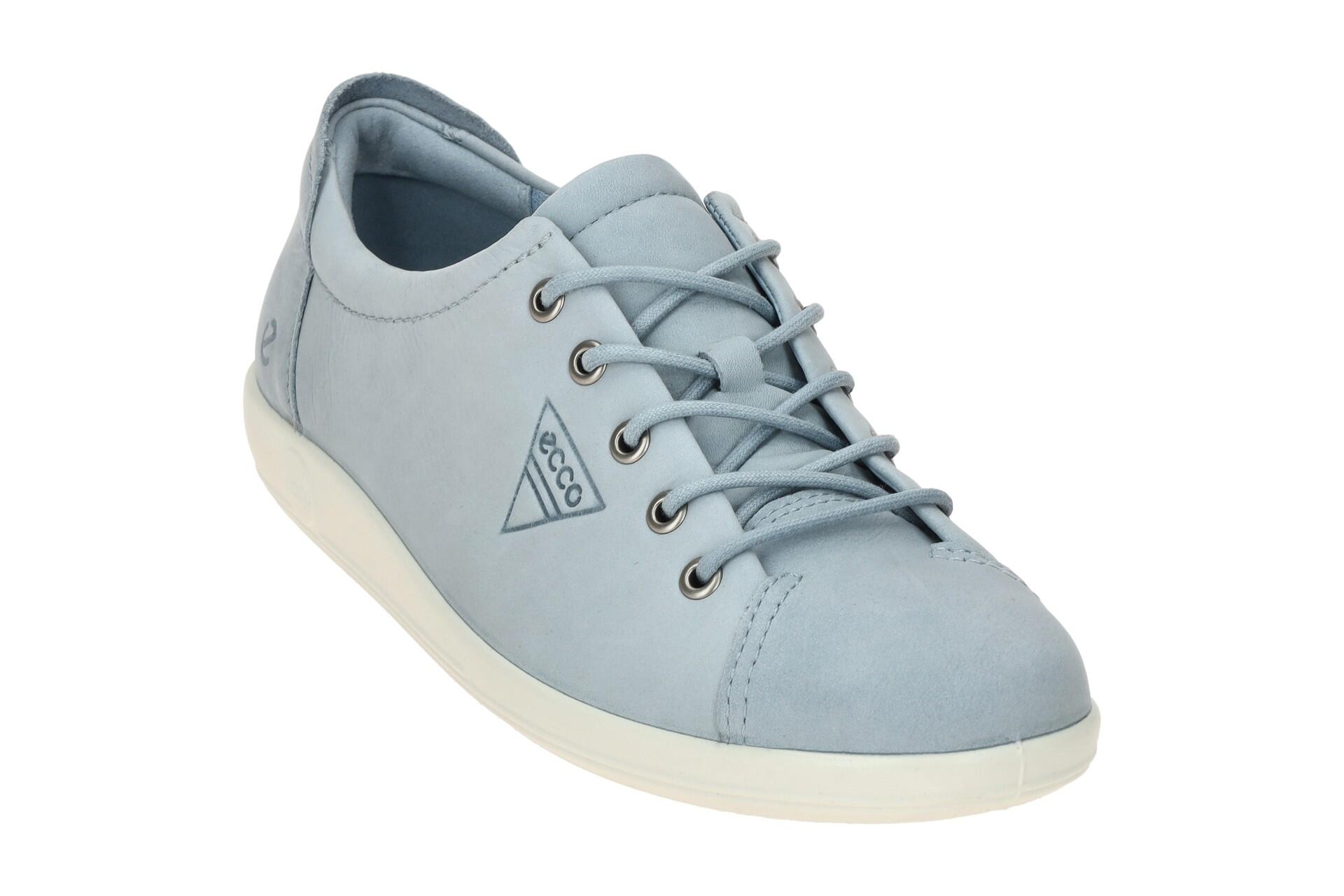 Ecco Soft 2 Schuhe blau dusty blue Damen Schnürer 3/7